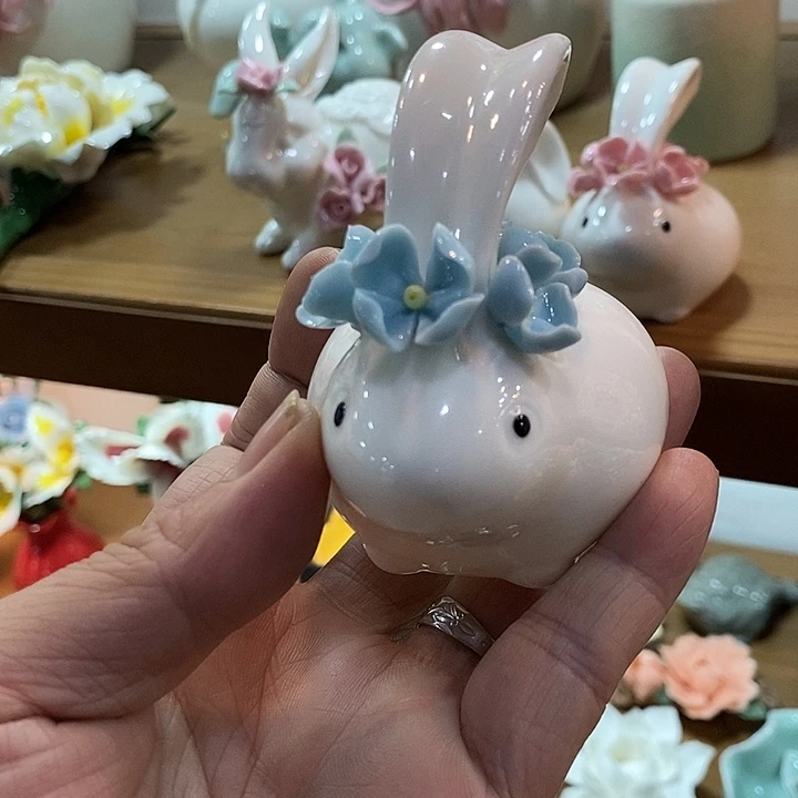 瓷片纯手工陶瓷花摆件2