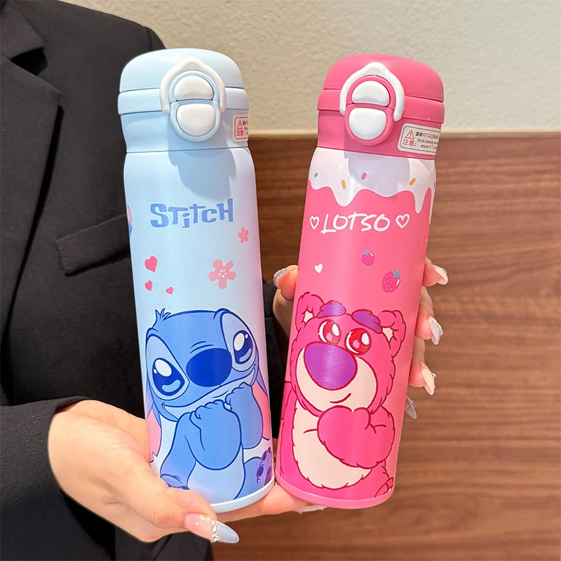 可爱草莓熊儿童保温杯男女孩上学专用弹盖吸管水杯便携小学生杯子