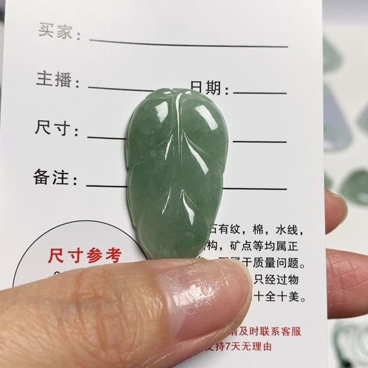 翡翠未镶嵌颈饰叶子