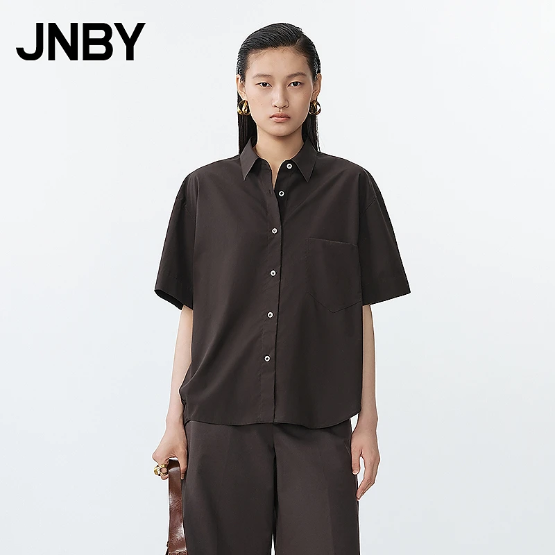【商场同款】JNBY/江南布衣25夏新品衬衫短袖宽松棉质5P5212490