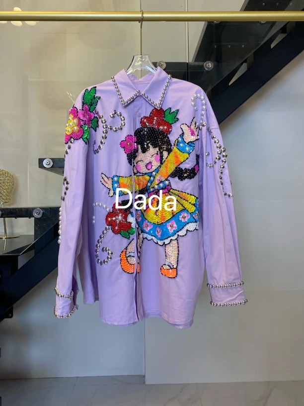 Dada设计款新款重工个性款休闲时尚百搭洋气阔版衬衫C12377