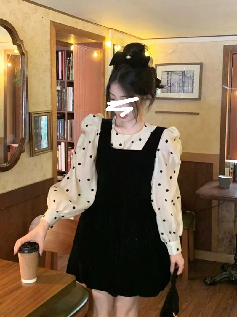 小妳XiaoNi———（冬款气质波点套装裙1340522）