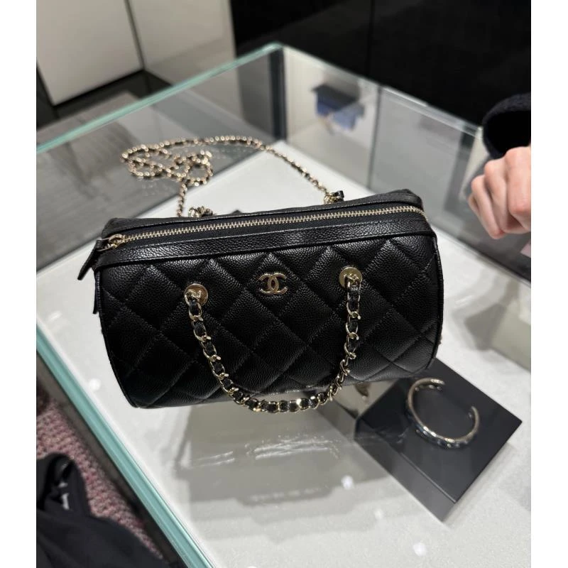 未使用 Chanel/香奈儿  25k鱼子酱保龄球小logo滚筒包