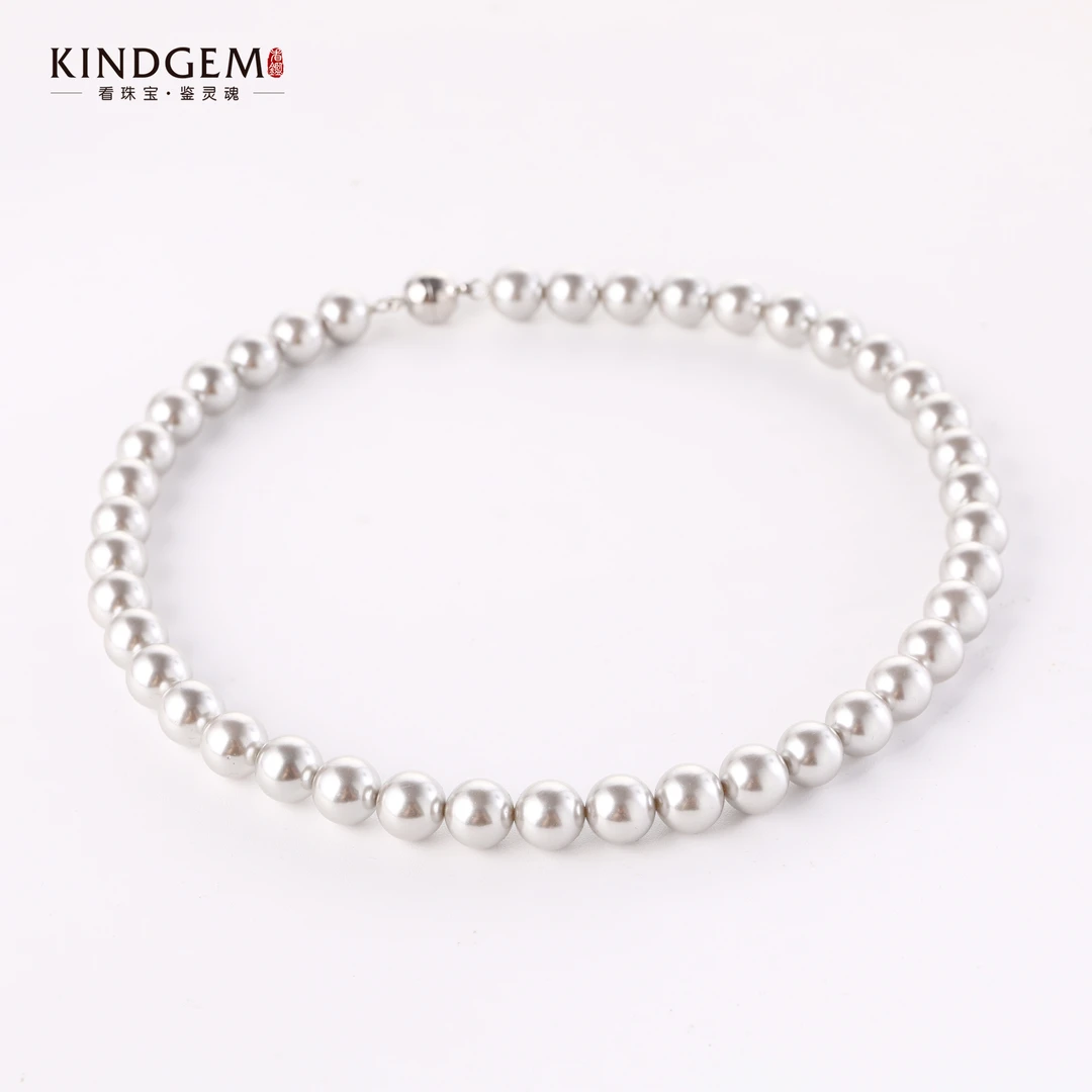 铜合金仿珍珠项链 时尚百搭银灰色项链（42cm） BG04XKHC-22566