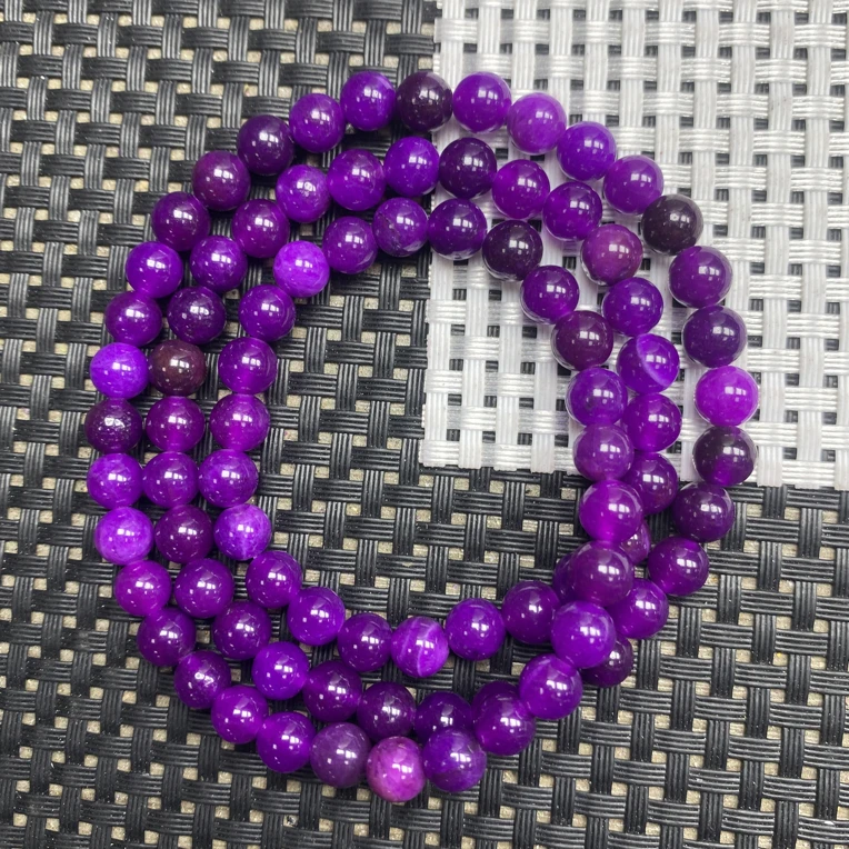果冻紫色6mm三圈手串870