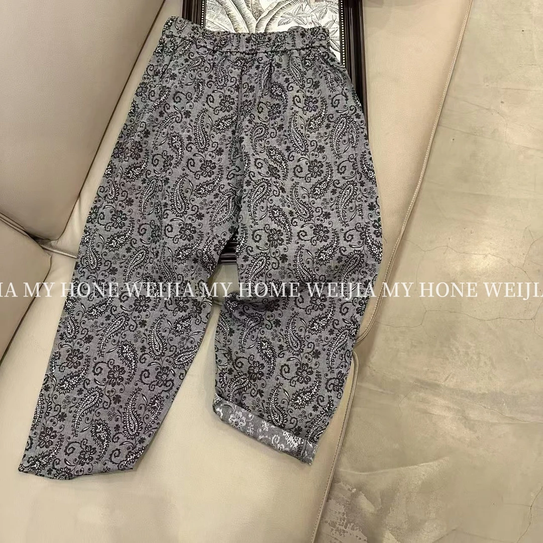 【WJ大码】春款 玉 1104  花花休闲裤（2-6）