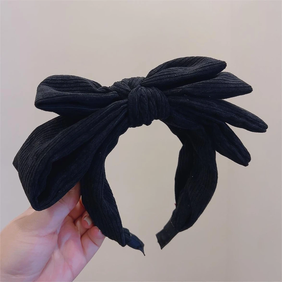 韩国东大门春秋新款超大立体蝴蝶结发箍外出复古风发箍大头显脸小