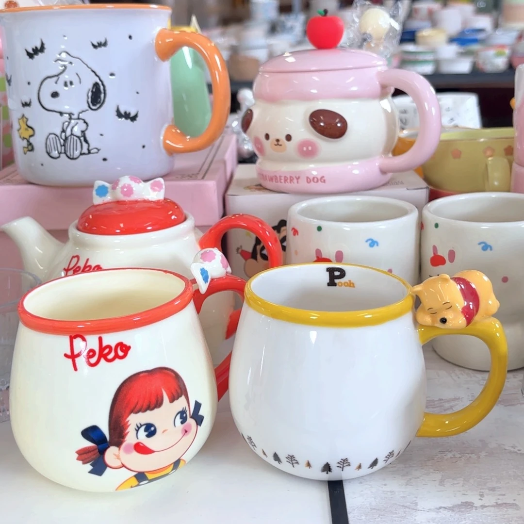 陶瓷特价水杯女孩小熊各一