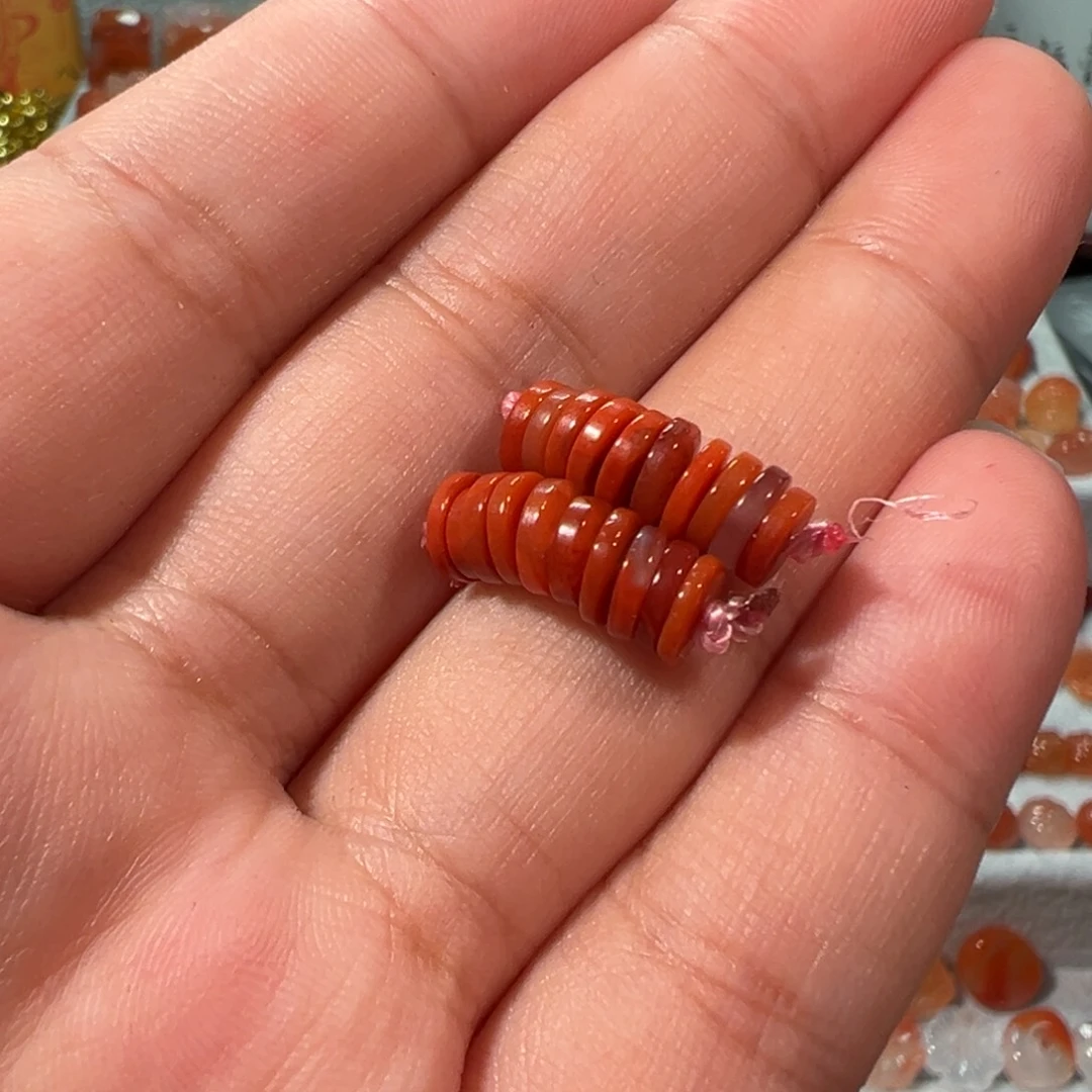 小***神南红玛瑙川料未镶嵌2组5咪➕隔片