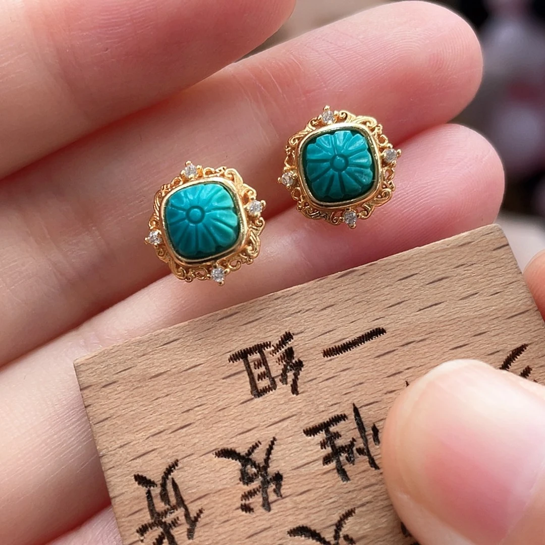 银S925镶嵌绿松石颈饰