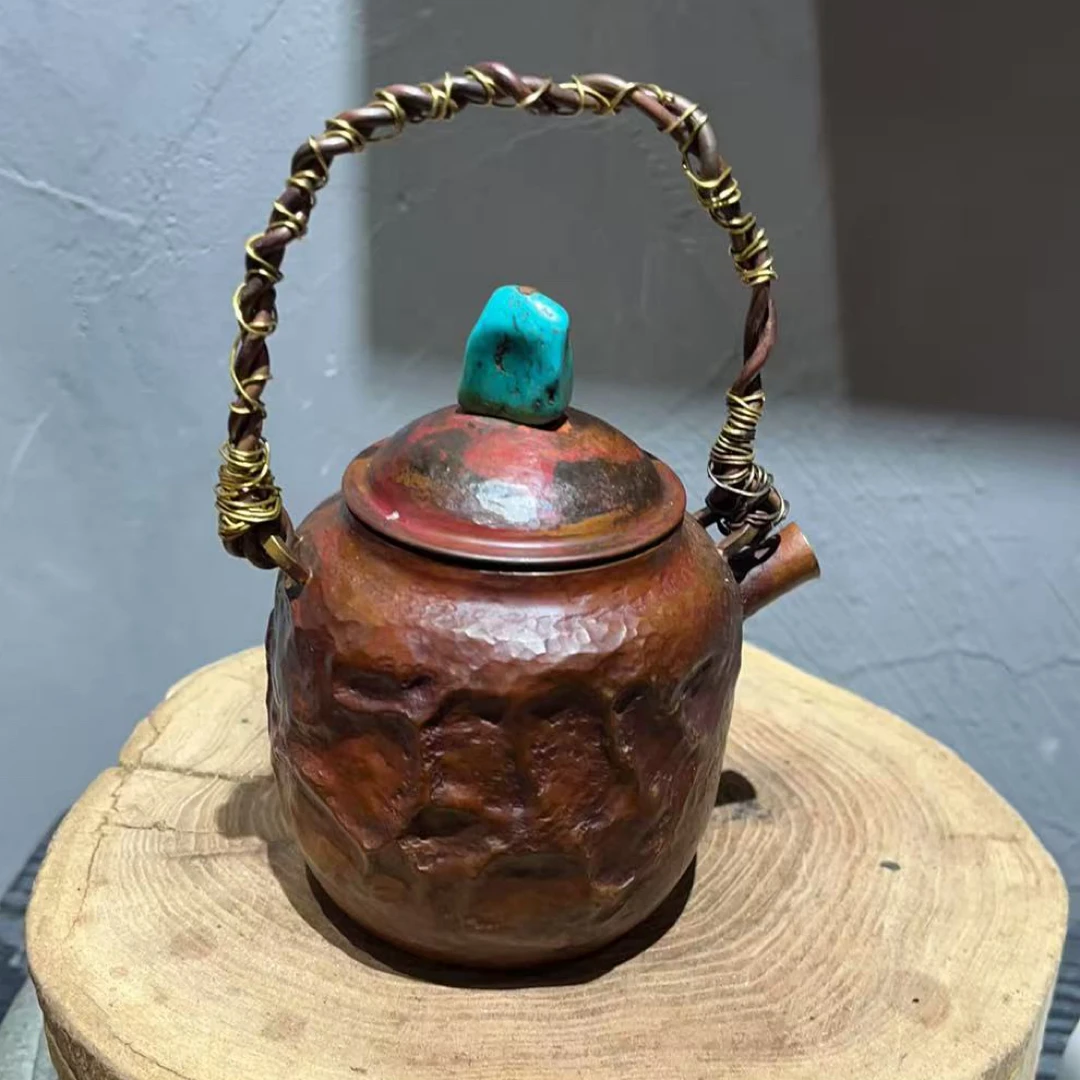 手工锻打紫铜泡茶壶
