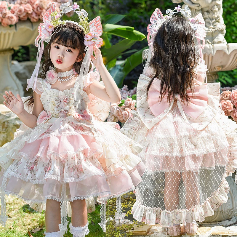 女童洛丽塔连衣裙夏季新款儿童洋气高端生日礼服蓬蓬裙甜美公主裙