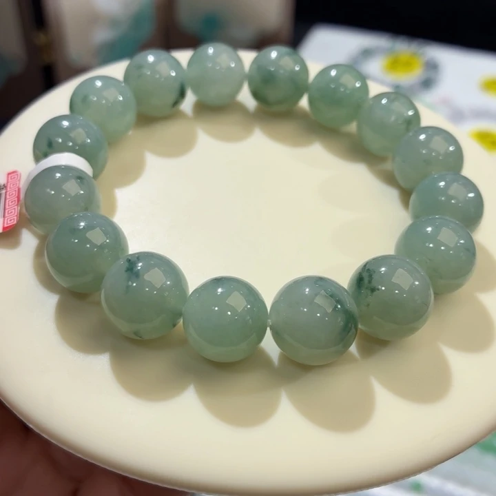 翡翠未镶嵌手链冰胶晴底飘花13.2