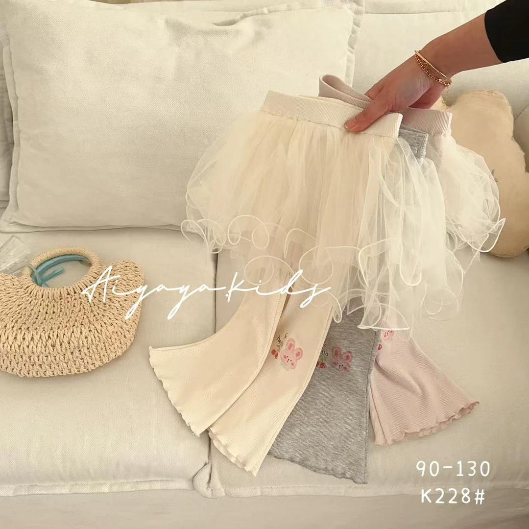 2025春季新款女童卡通网纱百搭打底裤228
