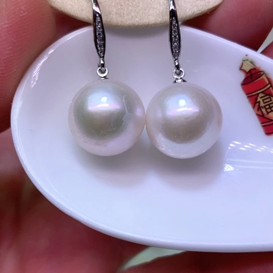 银S925镶嵌淡水珍珠耳饰