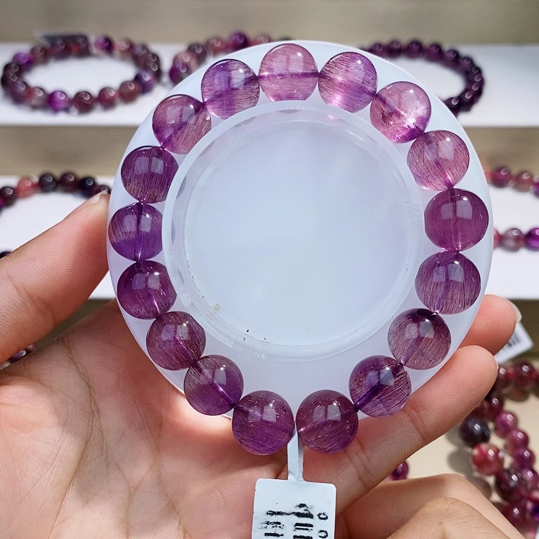 未镶嵌水晶手链紫橘粉超七11+