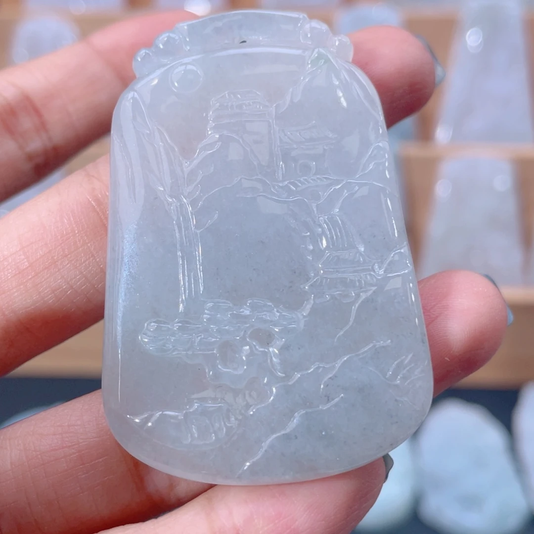 颈饰未镶嵌翡翠仿古山水