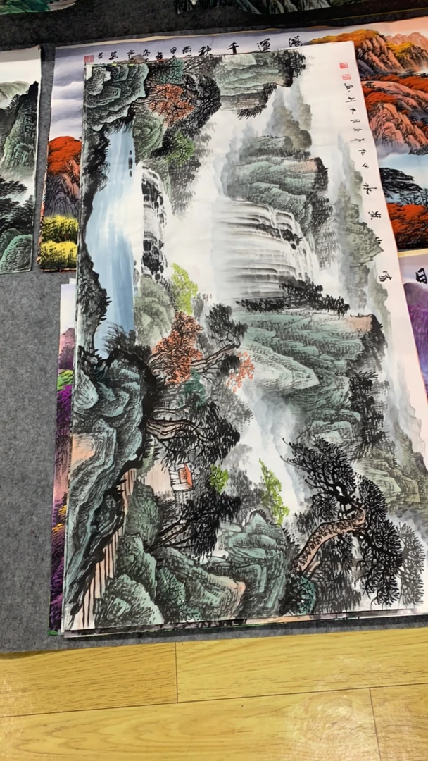 《福山贵水》画芯尺寸：140cm*70cm客厅办公室挂画