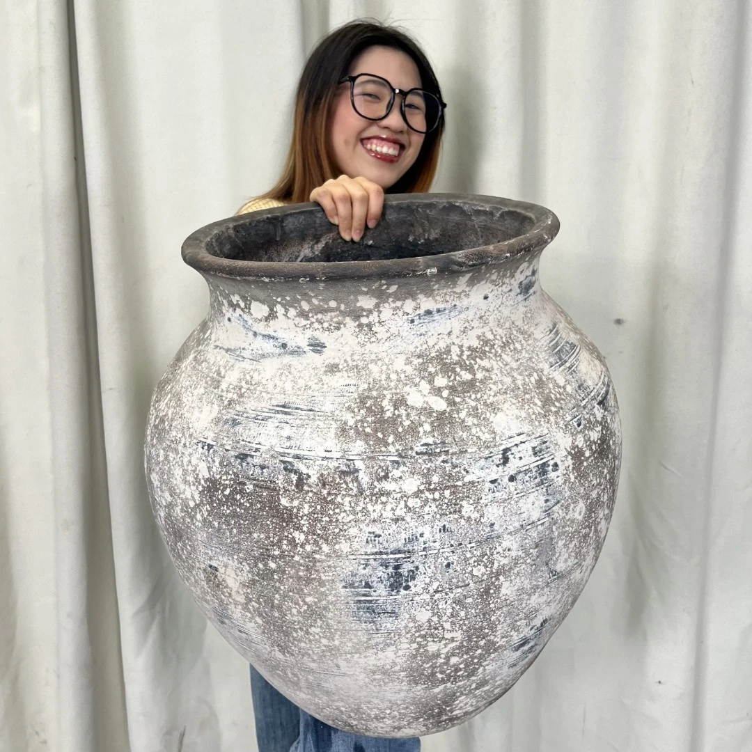 特大口径艺术花盆龟背竹花盆春羽花盆中古风南法风赤贫风原木风盆