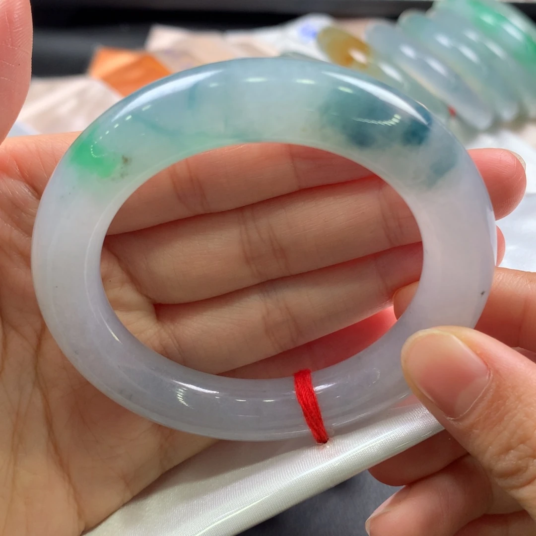 翡翠未镶嵌手镯7号双十一➕胖圆