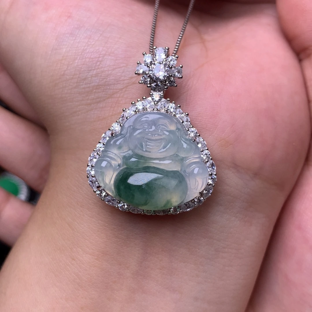 吊坠(赠链)银S925镶嵌翡翠