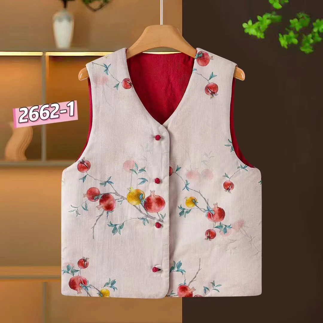 2662-1 秋季中国风碎花马夹