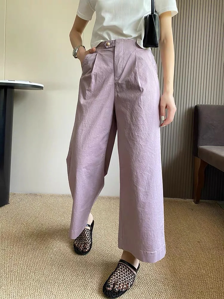 9966九分高腰宽松显瘦休闲直筒裤子