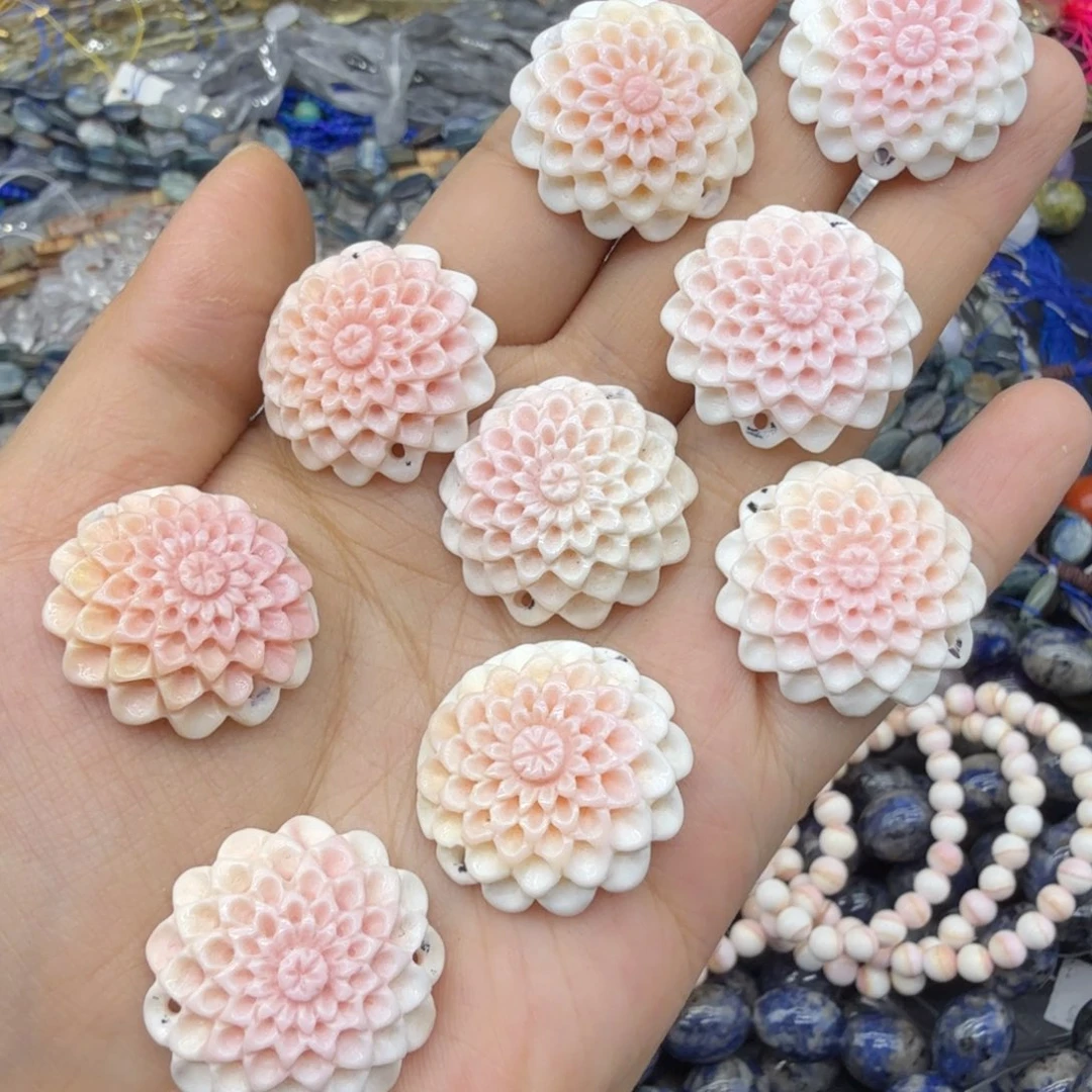 水晶珠宝半成品未镶嵌卡22女贝太阳花双扣一朵