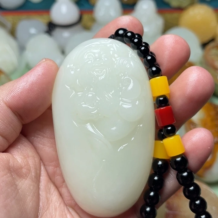 石材天然方解石手把件不退换