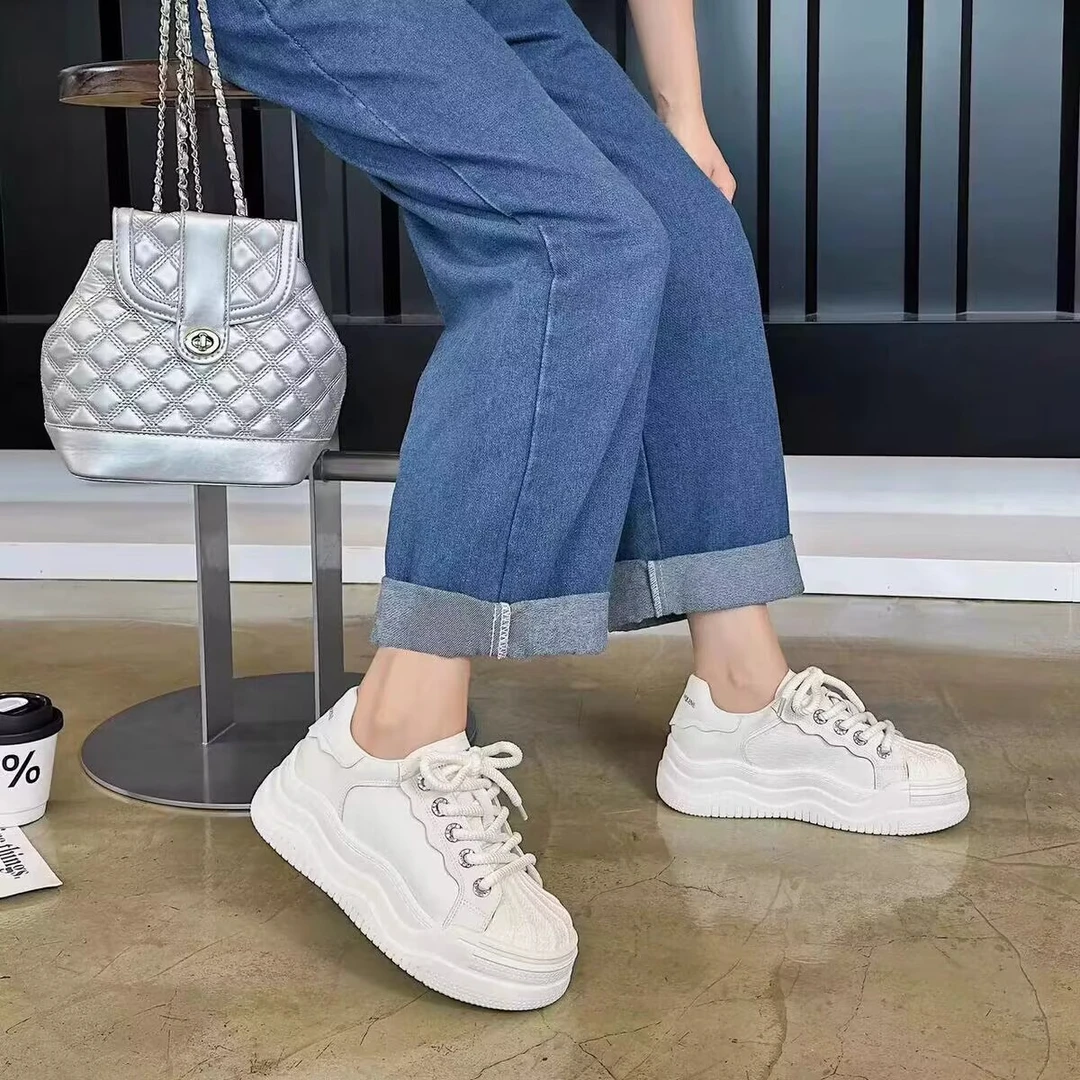 501-2新款小白鞋网面休闲鞋时尚潮款老爹鞋百搭运动鞋贝壳头女鞋