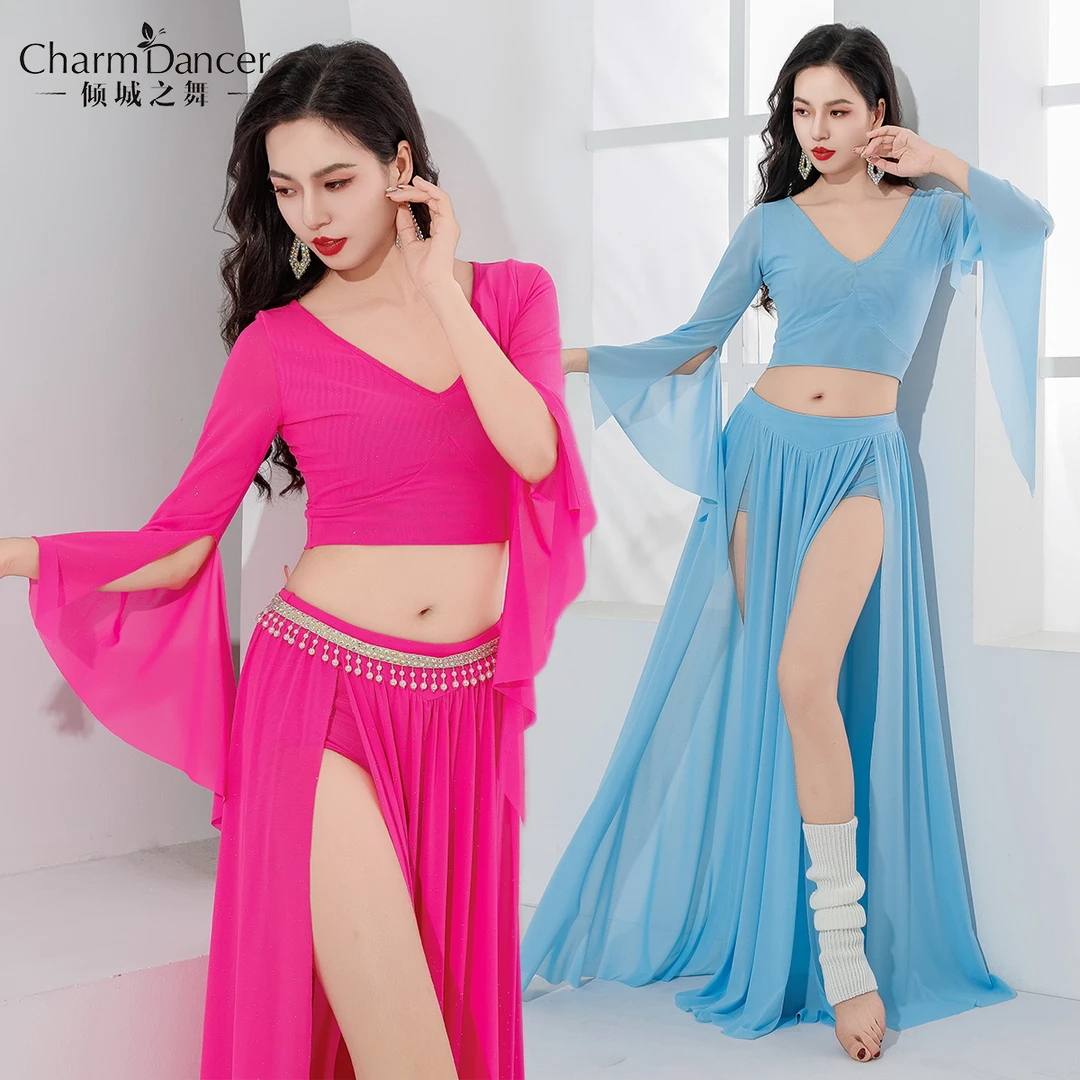 倾城之舞肚皮舞服装2025新款长袖简约东方舞长裙练功服初学者班服