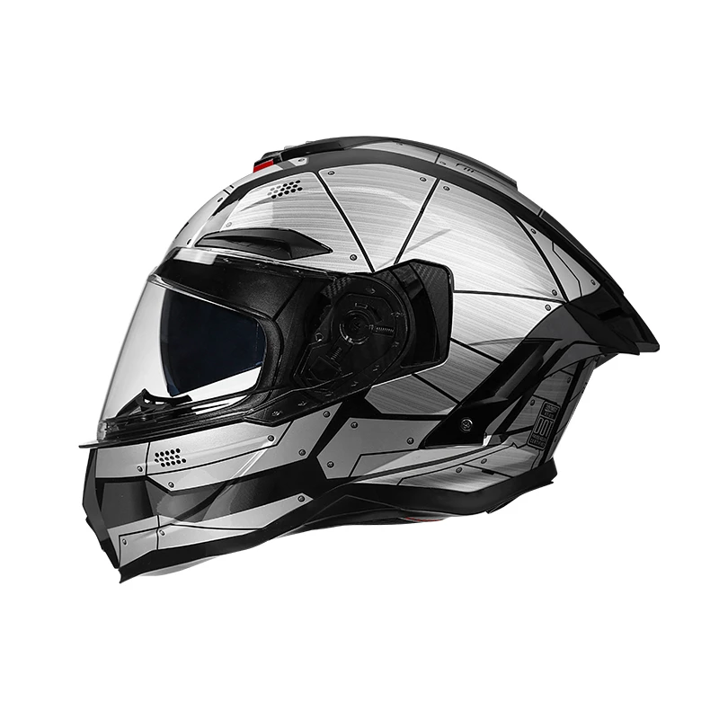 3C认证摩托车机车全盔放赛盔男女四季通用时尚安全头盔双镜片全盔