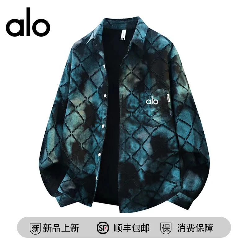 美国ALO WOLFO官方旗舰正品秋冬潮流扎染菱形美式百搭夹克外套男