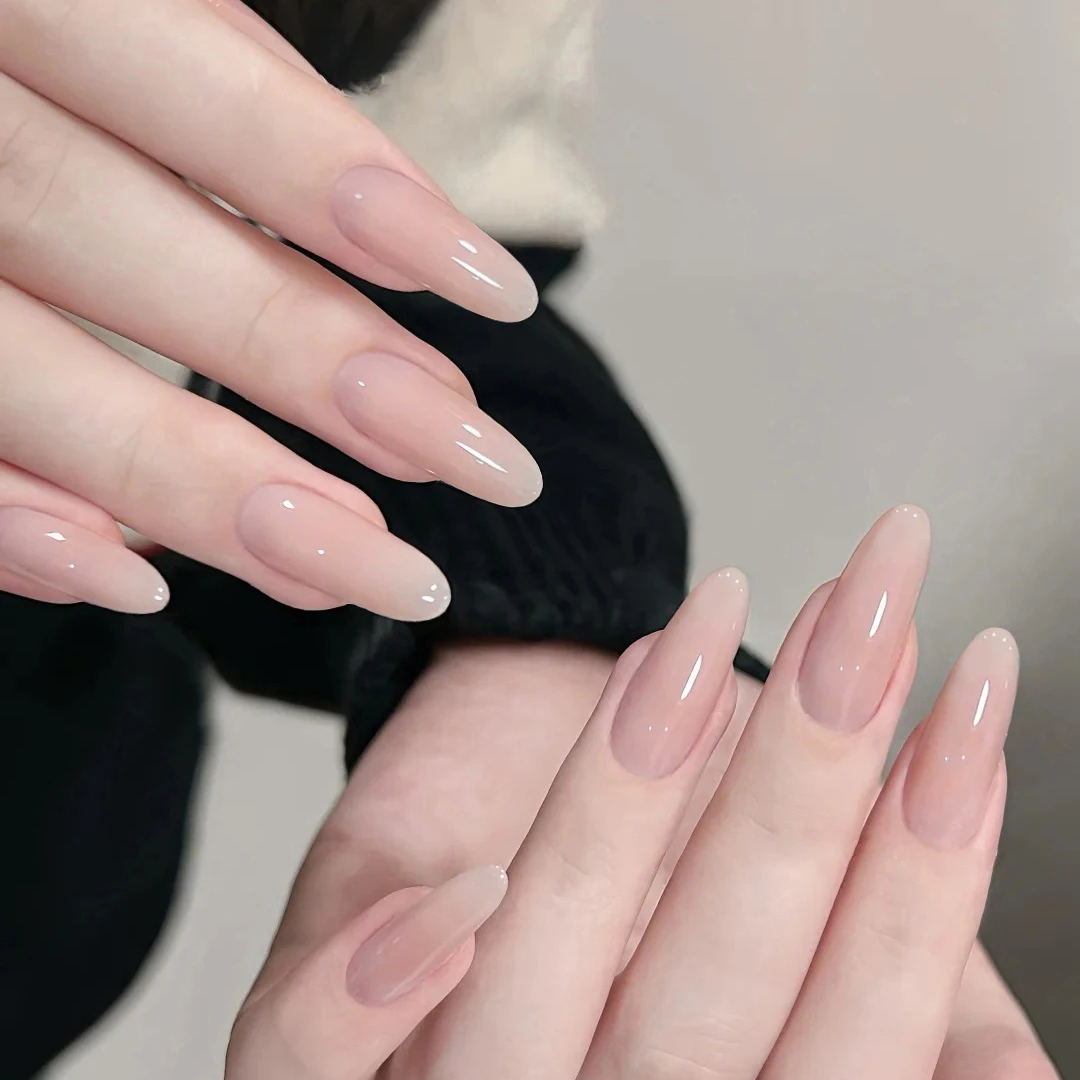 手工穿戴甲【气质裸色】中椭圆长款温柔裸色可拆卸式2025年新款美甲