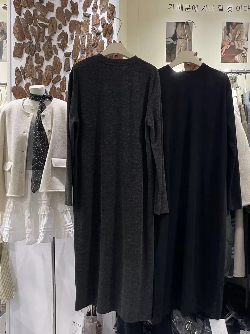 27198欧货高货长款针织连衣裙打底裙裙长122