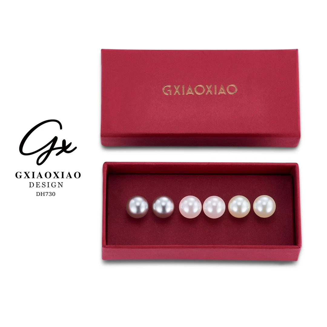 G XIAOXIAO 铜合金仿珍珠耳饰 镀K金银针高级气质三色耳环 DH730