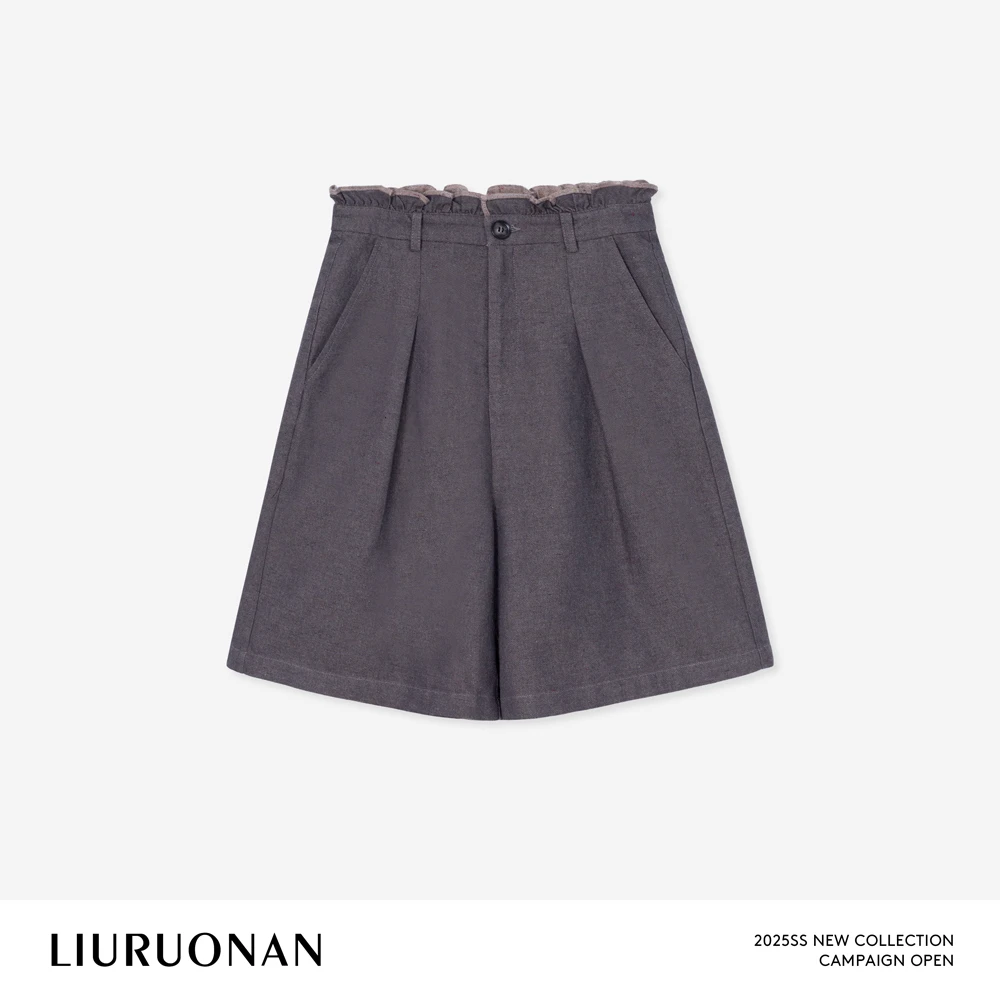 LIURUONAN 25SS【花苞腰短裤】别致设计感百搭休闲宽松显瘦阔腿裤女