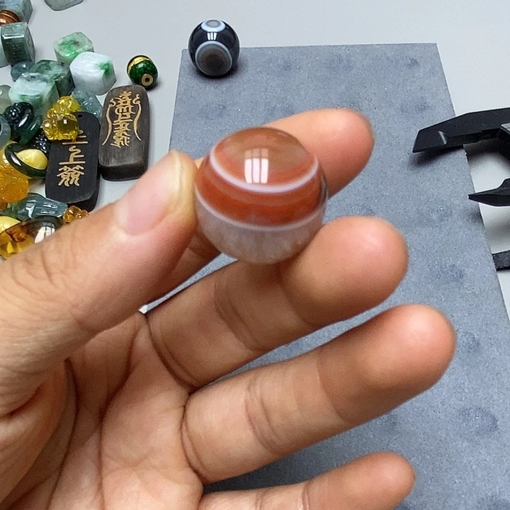 玛瑙/玉髓未镶嵌珠宝半成品天然水晶玛瑙双共生带眼