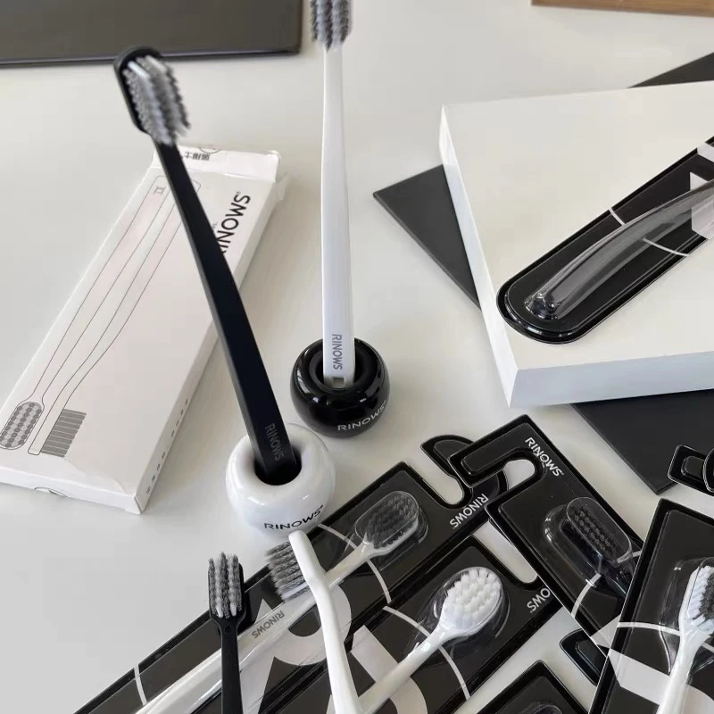 设计师品牌【瑞那士】品质软毛牙刷 1盒14支牙刷+陶瓷牙刷架