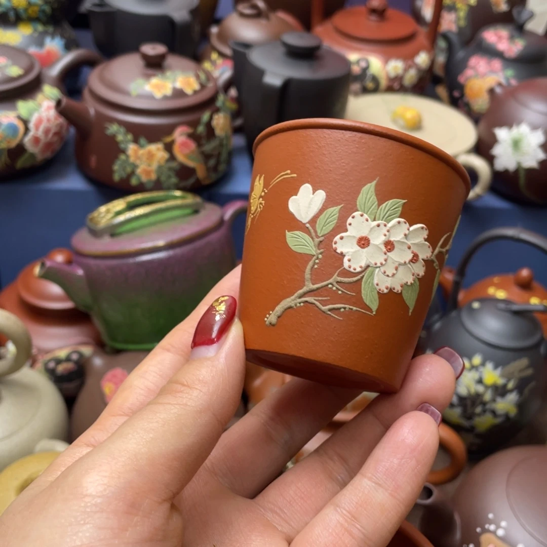 茶杯红泥紫砂主人杯80cc