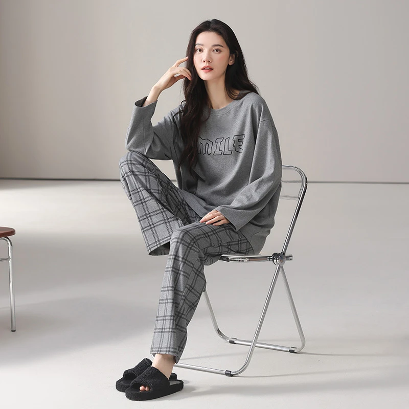 可外穿100%全棉睡衣纯棉薄款家居服女2025新款长袖春秋季休闲套装