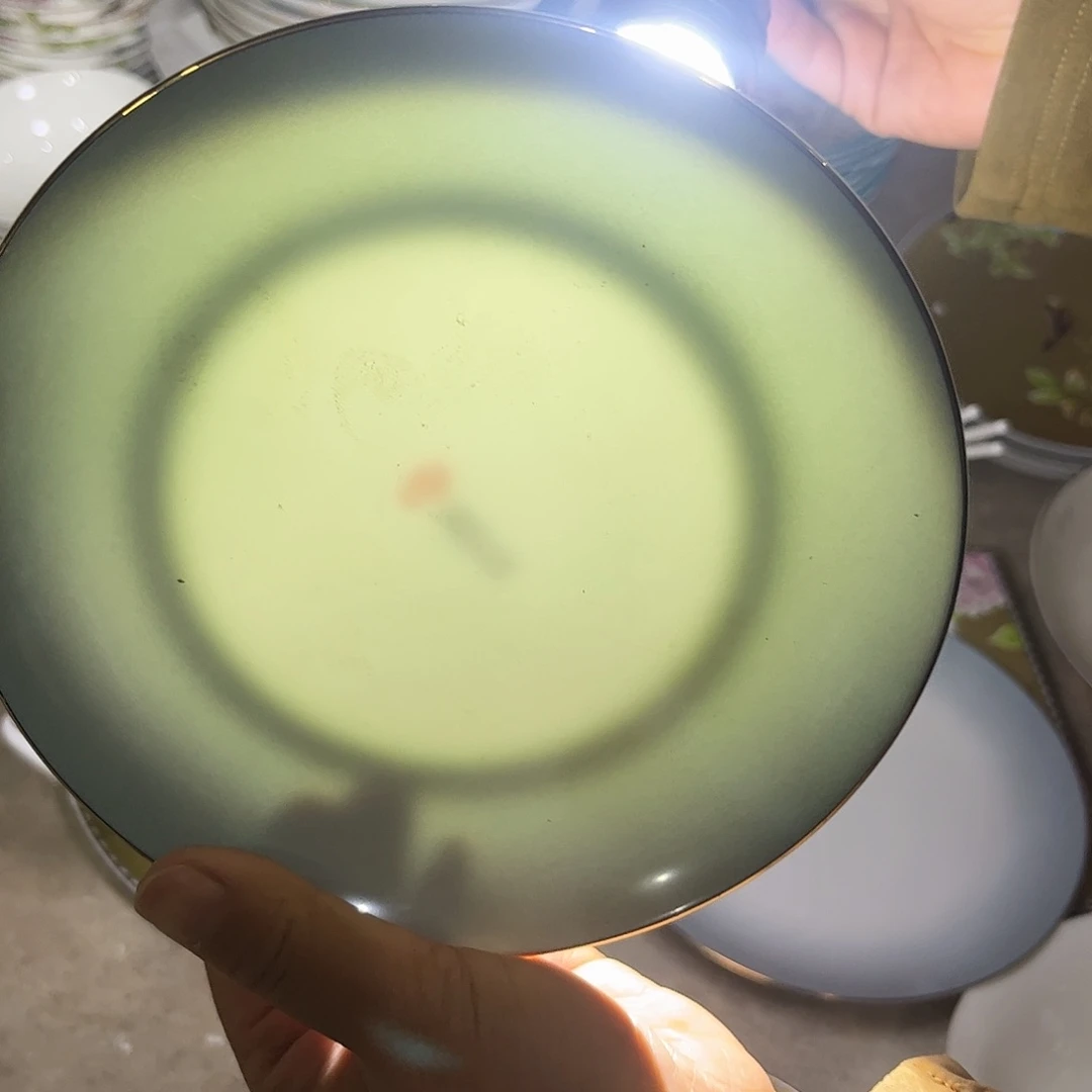 瓷片渐变六寸碟十个微瑕