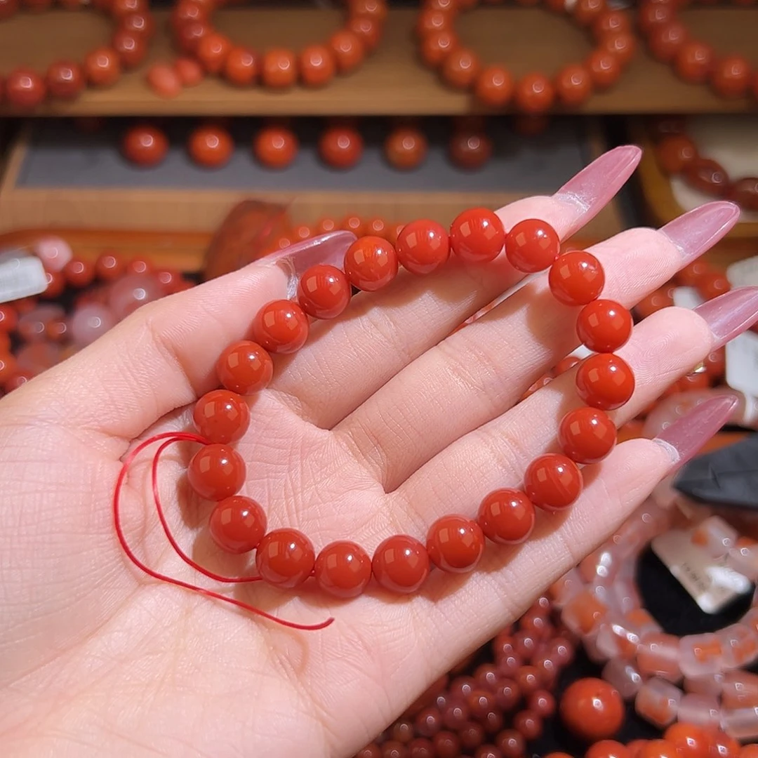 南红玛瑙手链未镶嵌9mm锦红