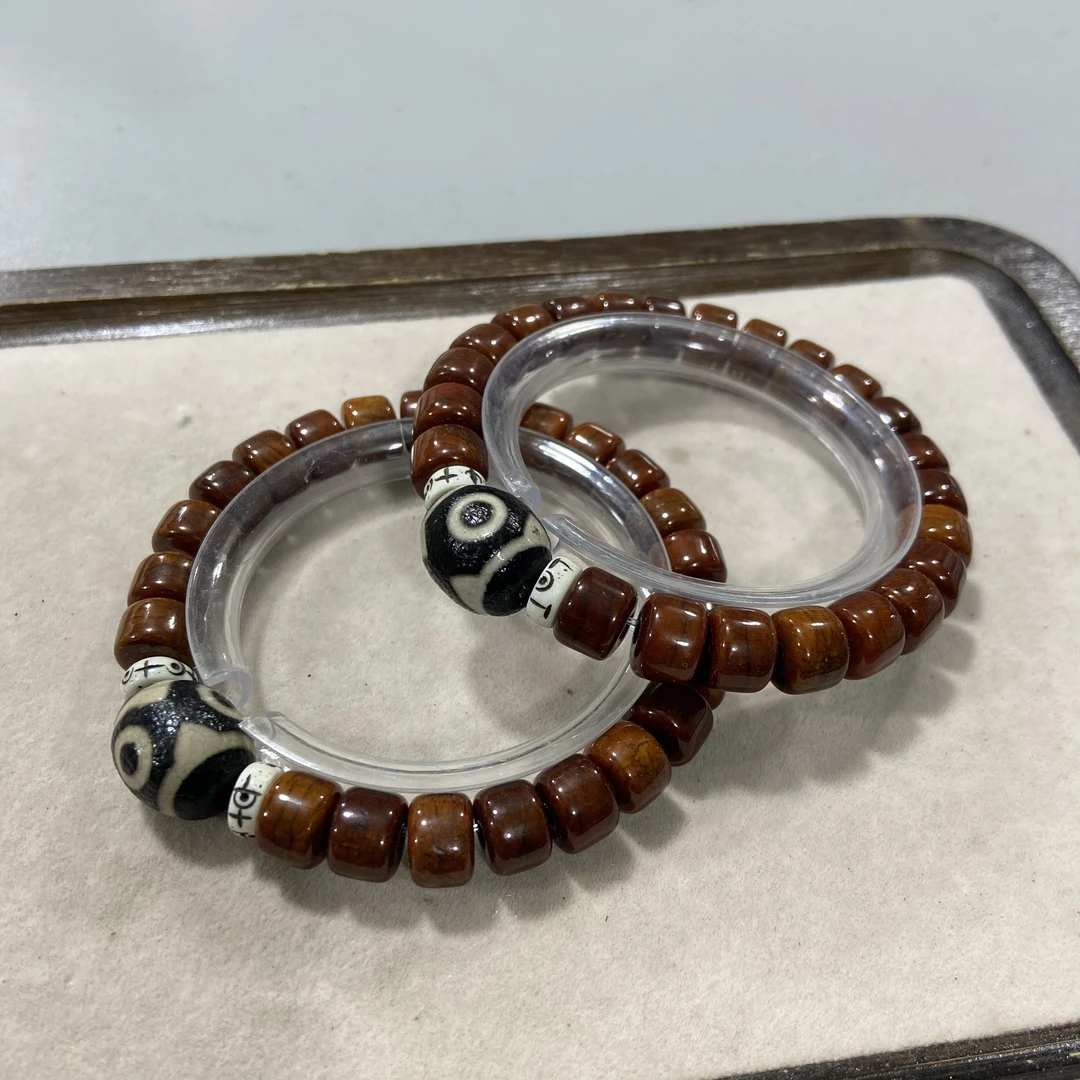 B214藏式老牛骨手串民族风单圈手串配饰款