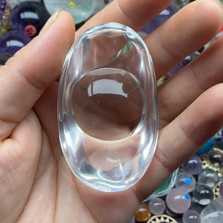 未镶嵌珠宝半成品水晶白水晶元宝