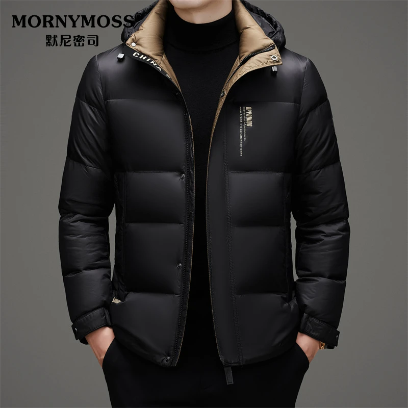 连帽羽绒服男冬季商务休闲加厚保暖面包服外套户外防风时尚防寒衣