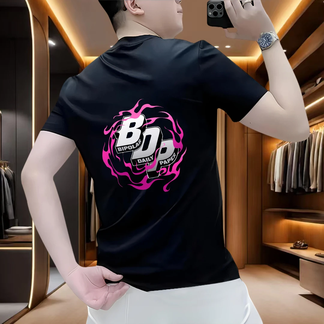 短袖T恤男装痞帅百搭休闲时尚圆领个性印花半袖潮流2026夏季男士