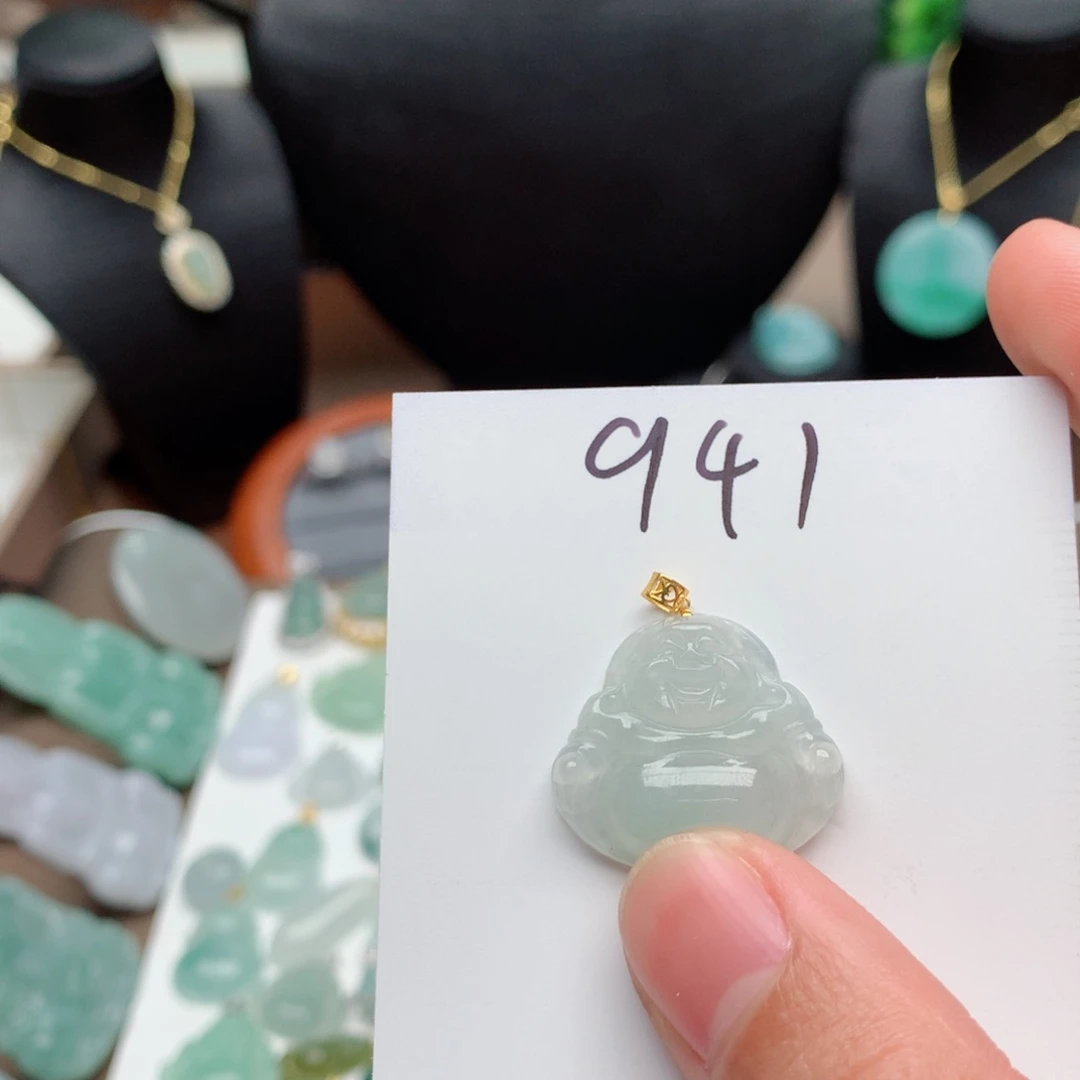 翡翠颈饰18K金镶嵌A****a吊坠