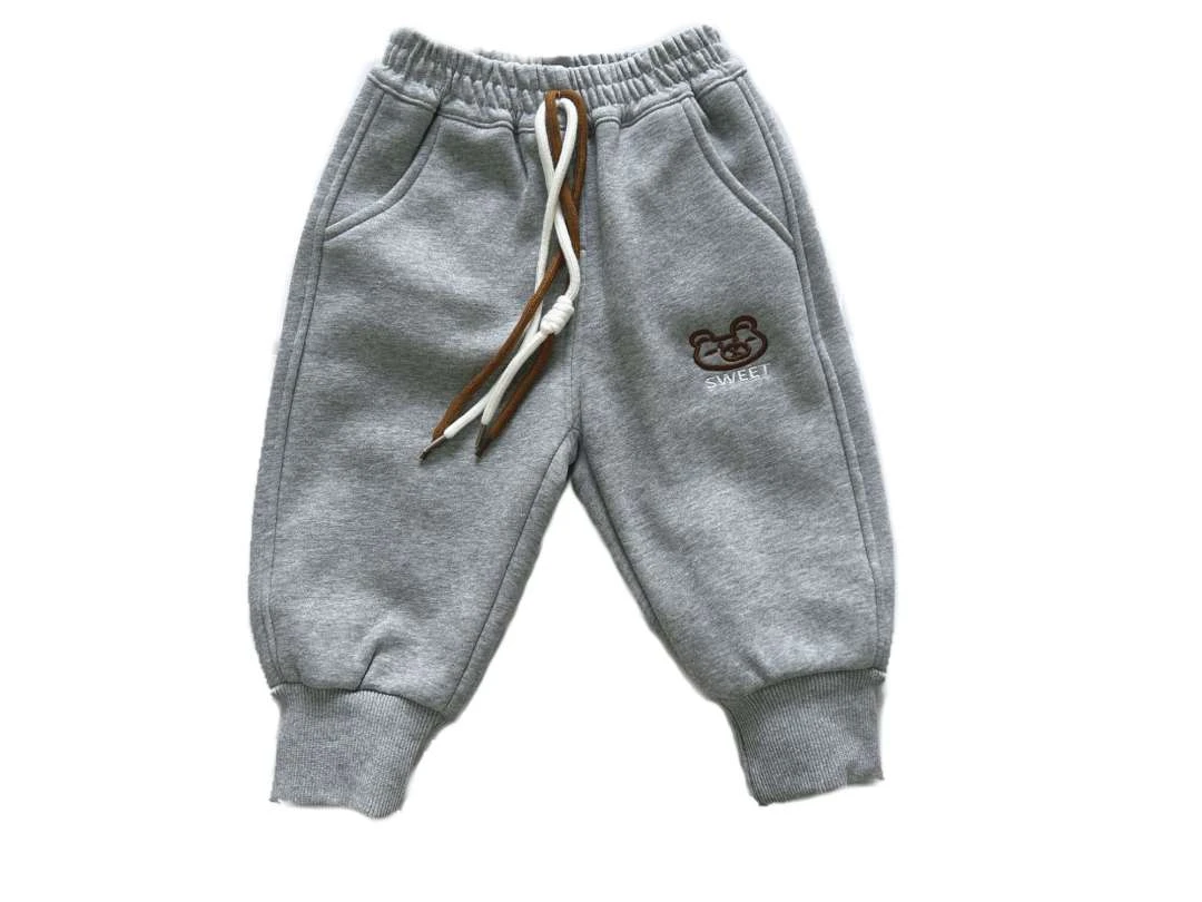 儿童男童女童秋冬复合一体绒时尚百搭针织棉加绒卫裤休闲裤加厚