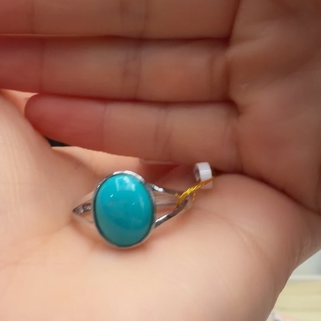 绿松石银S925镶嵌戒指